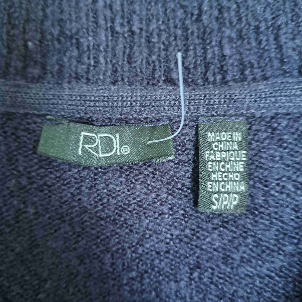 RDI Eclipse Long Sleeve V-Neck Ribbed Trim Sweater Size Small - Picture 3 of 8